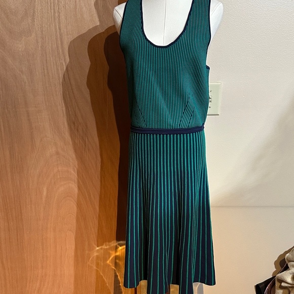 Banana Republic Teal and Black Striped Midi Dress - Picture 2 of 3